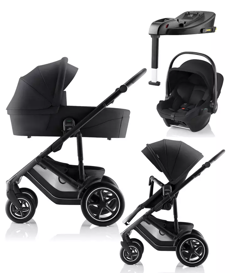 BRITAX Smile 5Z starttipaketti Carbon Black, Style. - Lastenvaunut ja yhdistelmävaunut - 2000064STACORE - 1