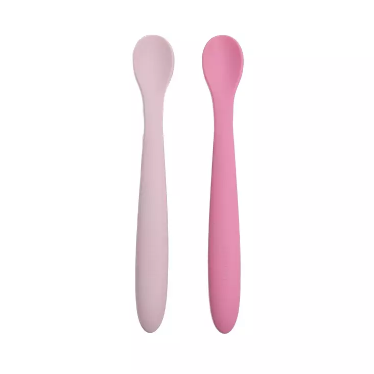 Silikonilusikka MyLo 2 kpl Pink & Peony. - Ensilusikat ja lasten aterimet - MYLPINPE - 1