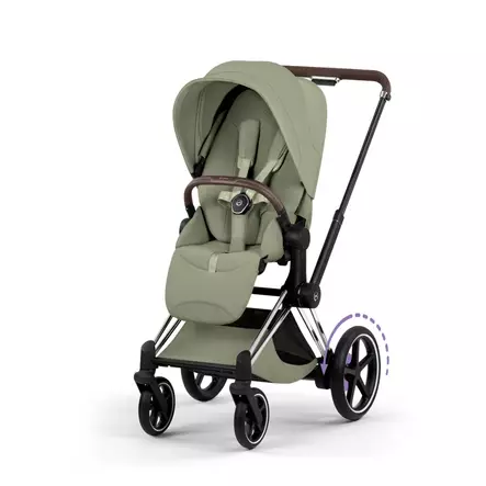 Cybex ePriam Style lastenrattaat Chrome/Brown, Sage Green. - Lastenvaunut ja yhdistelmävaunut - 526000201eRATCBSG - 1