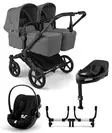 Bugaboo Donkey 6 starttipaketti Twin Black/Moon Grey - Lastenvaunut ja yhdistelmävaunut - 100370004STATWCLG - 1