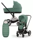 Cybex Priam 4 vaunut ja lämpöpussi Rosegold, Leaf Green. - Lastenvaunut ja yhdistelmävaunut - 521002337YFMLG - 1