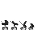 Cybex Priam Comfort vaunut Rosegold/Sepia Black, taitettavalla vaunukopalla. - Lastenvaunut ja yhdistelmävaunut - 526000001STACLG - 7