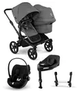 Bugaboo Donkey 6 starttipaketti Double Black/Moon Grey - Lastenvaunut ja yhdistelmävaunut - 100370004STADOCLG - 1