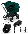 Bugaboo Donkey 6 starttipaketti Double Black/Fern Green - Lastenvaunut ja yhdistelmävaunut - 100370006STADOCLG - 1
