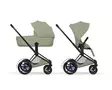 Cybex ePriam Style yhdistelmävaunut Matt Black Sage Green. - Lastenvaunut ja yhdistelmävaunut - 526000211eYHDMBSG - 1