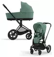 Cybex Priam yhdistelmävaunut värissä Leaf Green. - Lastenvaunut ja yhdistelmävaunut - 521002331YHDLG - 1