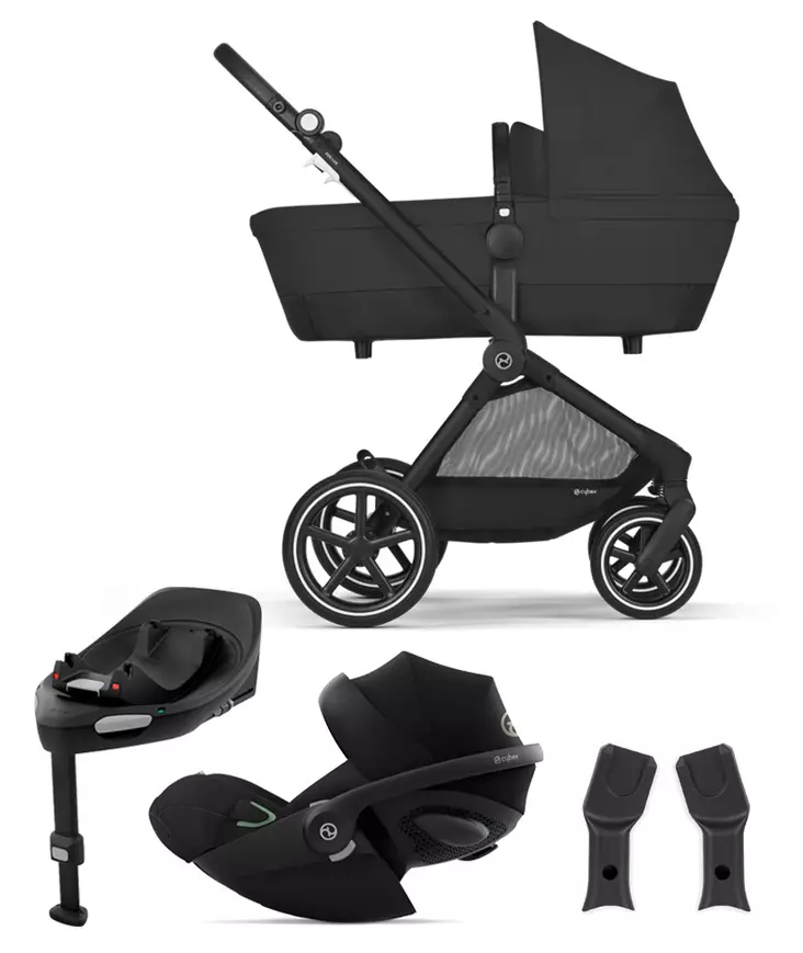 Cybex EOS Lux starttipaketti 5 in 1 Moon Black. - Lastenvaunut ja yhdistelmävaunut - 522003825STACG - 1