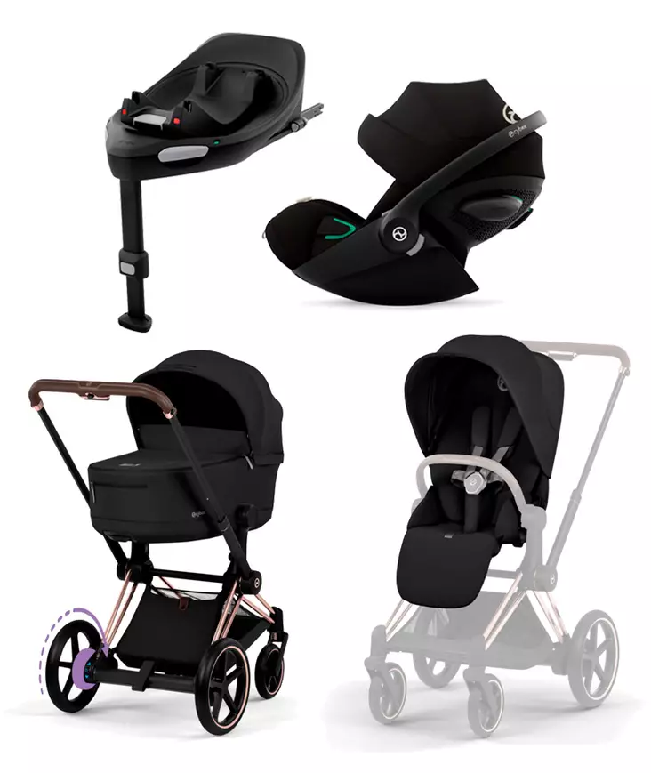 Cybex ePriam Comfort starttipaketti Rosegold/Sepia Black. - Lastenvaunut ja yhdistelmävaunut - 526000041STACLG - 1