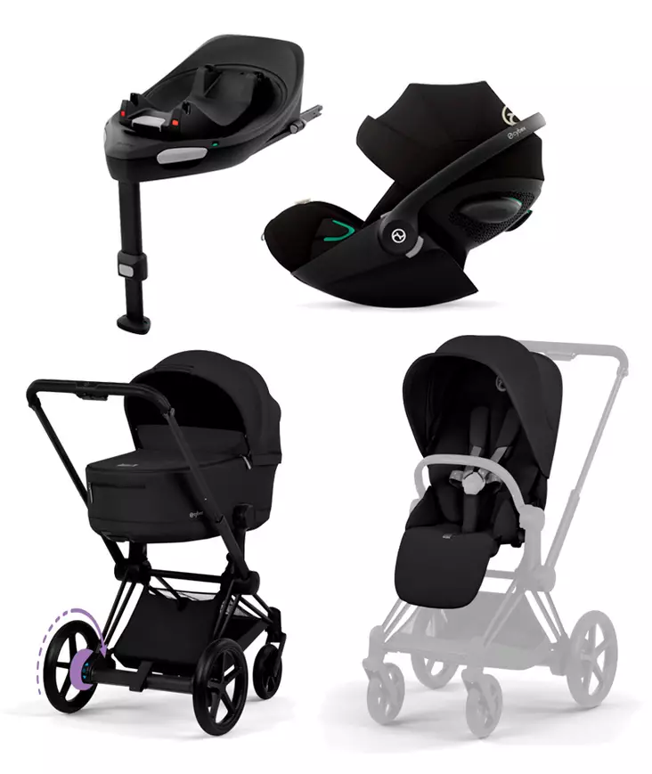 Cybex ePriam Comfort starttipaketti Matt Black/Sepia Black. - Lastenvaunut ja yhdistelmävaunut - 526000053STACLG - 1