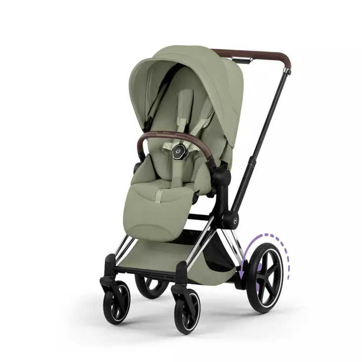 Cybex ePriam Style lastenrattaat Chrome/Brown, Sage Green. - Lastenvaunut ja yhdistelmävaunut - 526000201eRATCBSG - 1