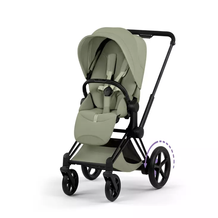 Cybex ePriam Style lastenrattaat Matt Black, Sage Green. - Lastenvaunut ja yhdistelmävaunut - 526000211eRATMBSG - 1
