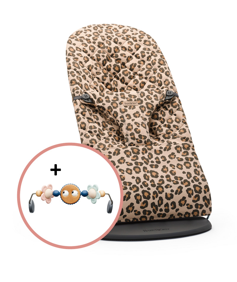 BabyBjörn Bouncer Bliss sitteri Beige/Leopard, Cotton ja lelukaari
