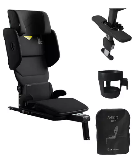 Axkid UP turvavyöistuin ja lisävarusteet Coastal Storm Black. - Turvavyöistuimet 15-36kg - 0132705-2439PAK - 1