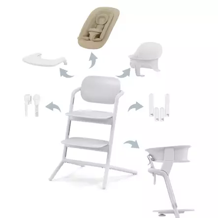 Starttipaketti Cybex Lemo 4 in 1 All White & Training Tower. - Syöttötuolit - 521004829PAK - 1