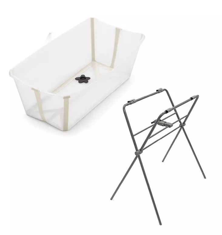 Stokke Flexi Bath kylpyamme Sandy Beige ja Flexi Stand ammejalat. - Kylpyammeet ja kylpytuet - 531912pak - 1
