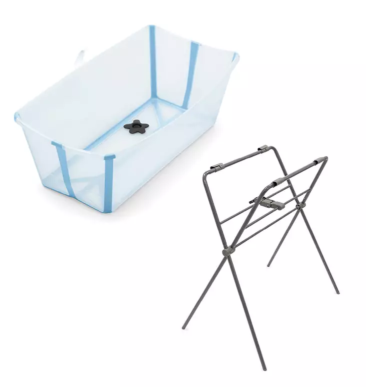 Stokke Flexi Bath kylpyamme Glacier Blue ja Flexi Stand ammejalat. - Kylpyammeet ja kylpytuet - 531913pak - 1