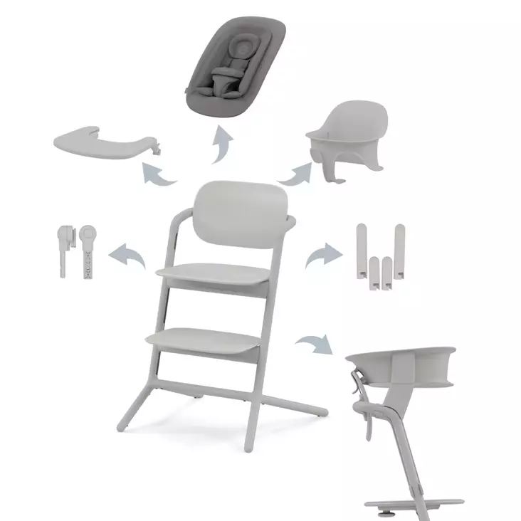 Starttipaketti Cybex Lemo 4 in 1 Suede Grey & Training Tower. - Syöttötuolit - 521003215PAK - 1