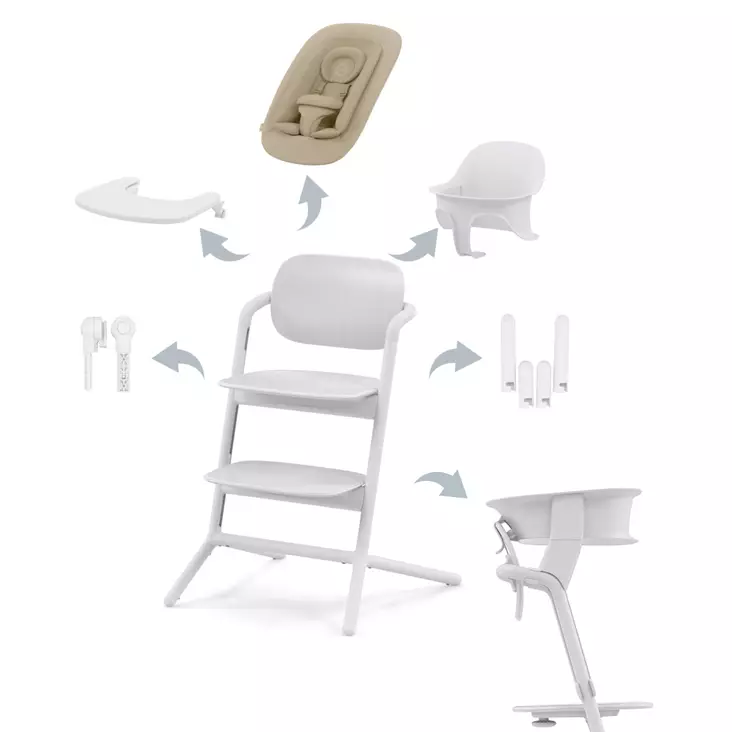 Starttipaketti Cybex Lemo 4 in 1 All White & Training Tower. - Syöttötuolit - 521004829PAK - 1
