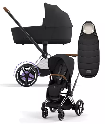 Cybex ePriam 4 vaunut ja lämpöpussi Chrome/Brown, Sepia Black. - Lastenvaunut ja yhdistelmävaunut - 521002319eYFMSBL - 1