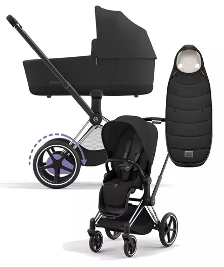 Cybex ePriam 4 vaunut ja lämpöpussi Chrome/Black, Sepia Black. - Lastenvaunut ja yhdistelmävaunut - 521002325eYFMSBL - 1