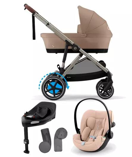 Starttipaketti Cybex eGazelle S Almond Beige, Cloud G plus ja jalusta. - Sisarusrattaat - 522002706estaCLGPL - 1
