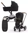 Cybex Priam 4 vaunut ja lämpöpussi Chrome/Brown, Sepia Black. - Lastenvaunut ja yhdistelmävaunut - 521002319YFMSBL - 1