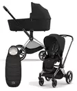 Cybex Priam 4 vaunut ja lämpöpussi Chrome/Black, Sepia Black. - Lastenvaunut ja yhdistelmävaunut - 521002325YFMSBL - 1
