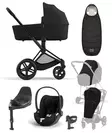 Cybex Priam4 startti lisavarusteilla MattBlack SepiaBlack - Lastenvaunut ja yhdistelmävaunut - 521002331STAbSBL - 1