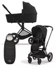 Cybex Priam 4 vaunut ja lämpöpussi Matt Black, Sepia Black. - Lastenvaunut ja yhdistelmävaunut - 521002331YFMSBL - 1