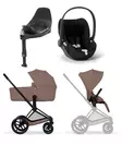 Cybex Priam Comfort starttipaketti Matt Black/Coconut Brown. - Lastenvaunut ja yhdistelmävaunut - 526001485STACLTPL - 1
