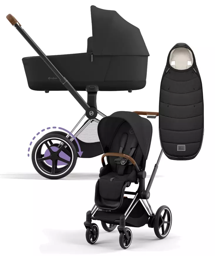 Cybex ePriam 4 vaunut ja lämpöpussi Chrome/Brown, Sepia Black. - Lastenvaunut ja yhdistelmävaunut - 521002319eYFMSBL - 1