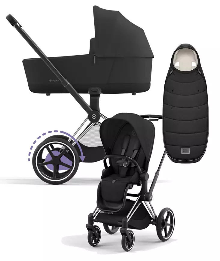 Cybex ePriam 4 vaunut ja lämpöpussi Chrome/Black, Sepia Black. - Lastenvaunut ja yhdistelmävaunut - 521002325eYFMSBL - 1