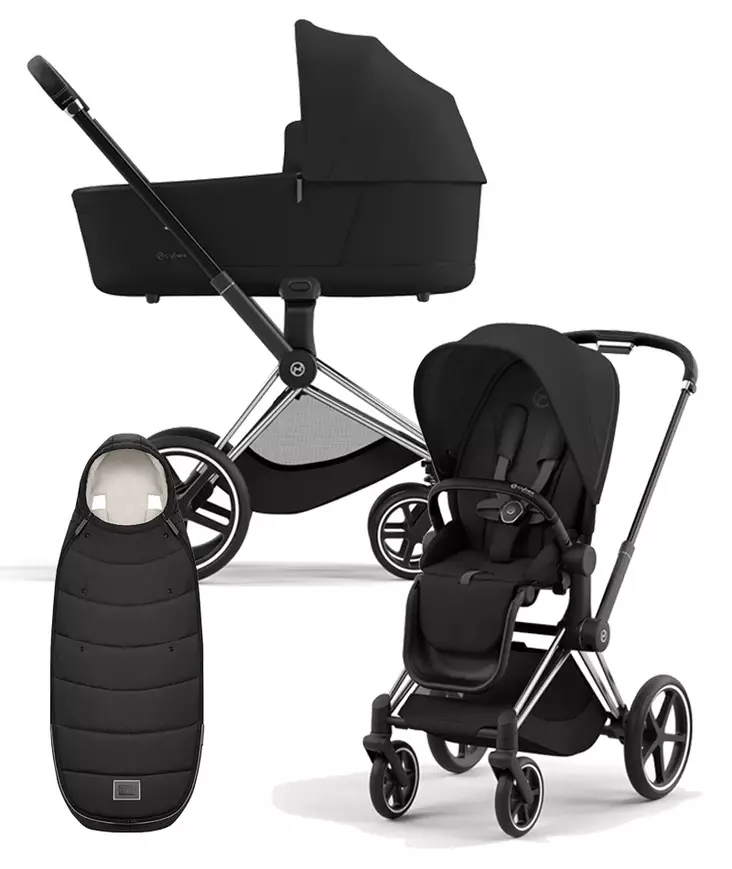 Cybex Priam 4 vaunut ja lämpöpussi Chrome/Black, Sepia Black. - Lastenvaunut ja yhdistelmävaunut - 521002325YFMSBL - 1