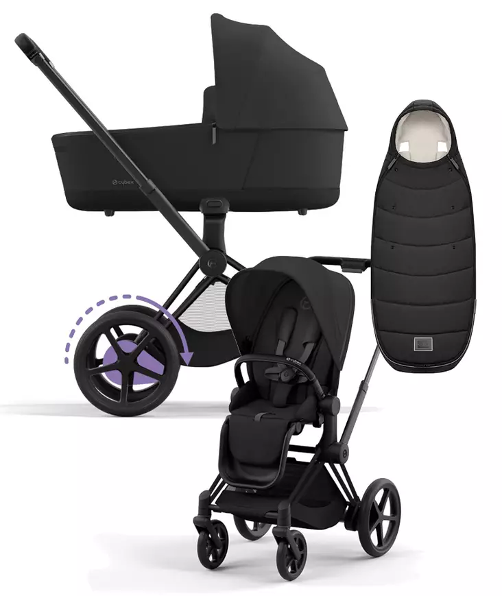 Cybex ePriam 4 vaunut ja lämpöpussi Matt Black, Sepia Black. - Lastenvaunut ja yhdistelmävaunut - 521002331eYFMSBL - 1