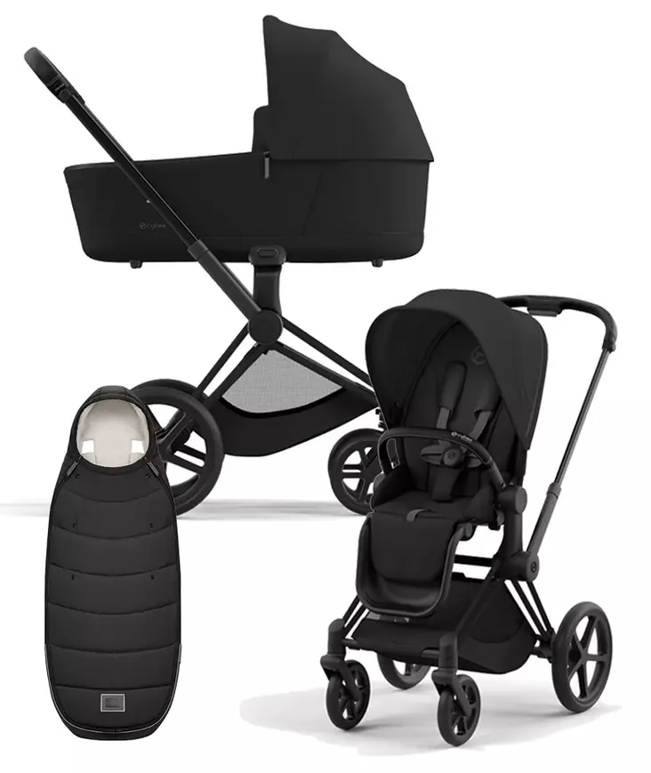 Cybex Priam 4 vaunut ja lämpöpussi Matt Black, Sepia Black. - Lastenvaunut ja yhdistelmävaunut - 521002331YFMSBL - 1