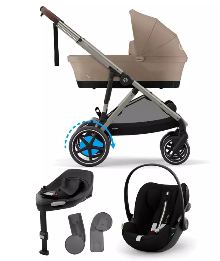 Starttipaketti Cybex eGazelle S Almond Beige, Cloud G plus ja jalusta. - Sisarusrattaat - 522002706estaCLGPL - 1