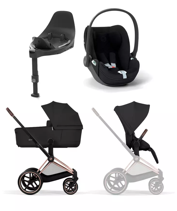 Cybex Priam Comfort starttipaketti Rosegold/Sepia Black. - Lastenvaunut ja yhdistelmävaunut - 526000001STACLTPL - 1