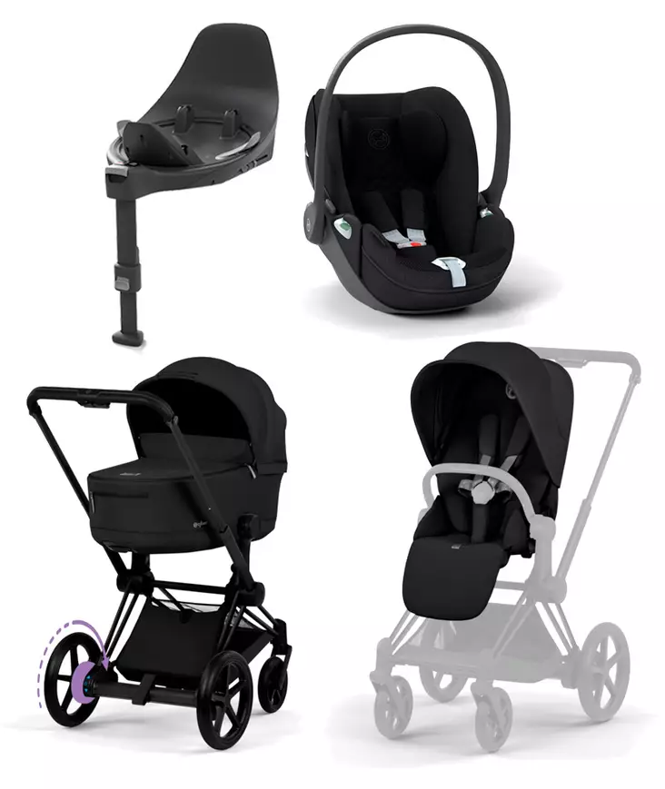Cybex ePriam Comfort starttipaketti Matt Black/Sepia Black. - Lastenvaunut ja yhdistelmävaunut - 526000053STACLTPL - 1
