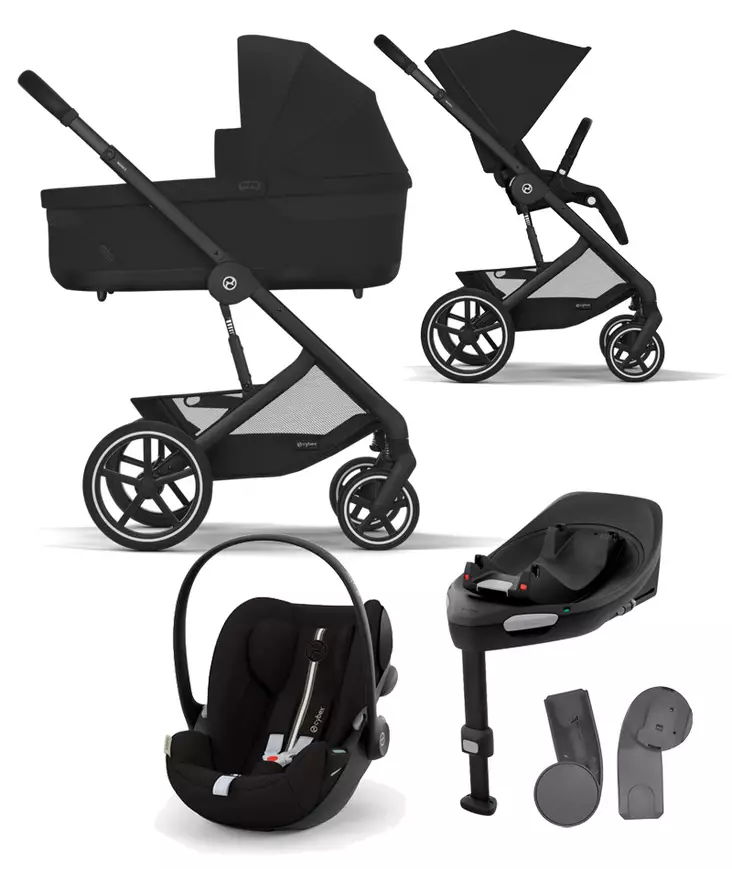Cybex Balios S lux starttipaketti Moon Black, Cloud G PLUS turvakaukalolla. - Lastenvaunut ja yhdistelmävaunut - 524001171STACLGPL - 1