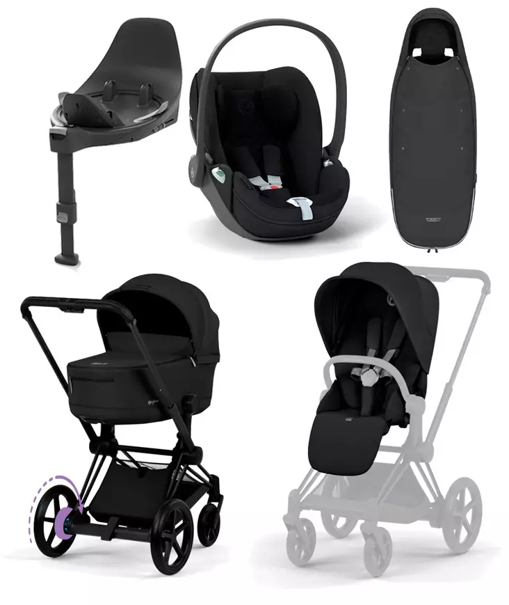 Cybex ePriam Comfort starttipaketti Matt Black/Sepia Black. - Lastenvaunut ja yhdistelmävaunut - 526000053STACLTPL - 1