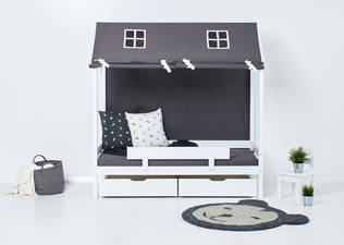 Tikattu patjanpäällinen 9x70x160cm - graniitinharmaa - 70x160 cm - 40-1109-GG-07M - 2