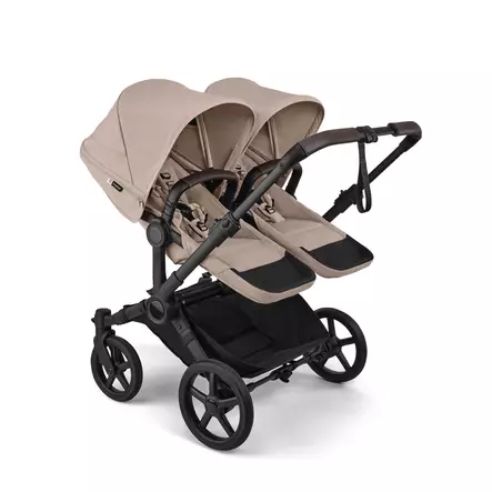 Bugaboo Donkey 6 kaksosvaunut Twin Black/Desert Taupe rattaana. - Lastenvaunut ja yhdistelmävaunut - 100370005TWIN - 2