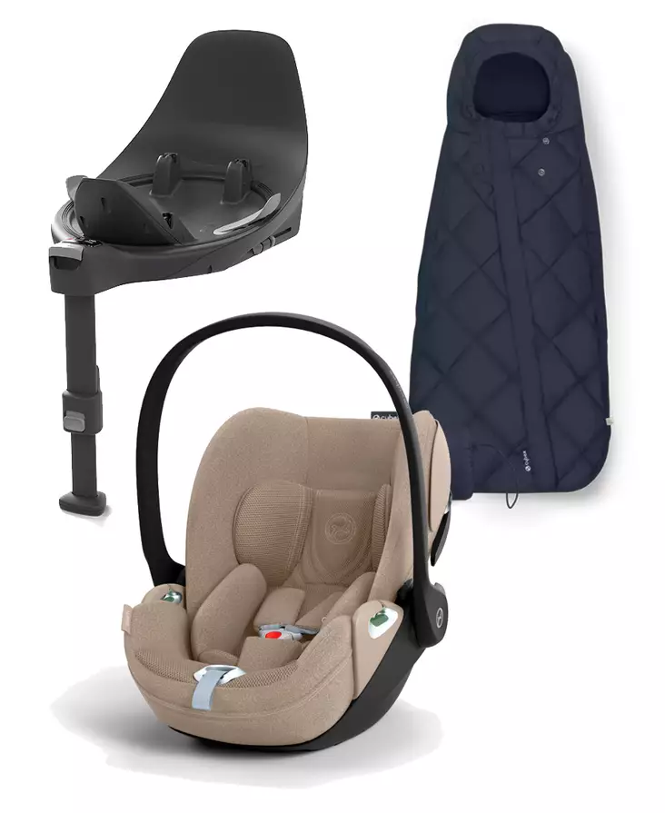 CYBEX Cloud T i-Size Plus turvakaukalo Cozy Beige, Base T jalustalla ja Snogga. - Turvakaukalot 0-13kg - 523000227PAKSN - 1