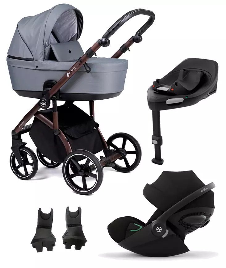 Nord Active PLUS starttipaketti BRONZE Black Grip, Sea Green. - Lastenvaunut ja yhdistelmävaunut - 287146STA3CLO - 1