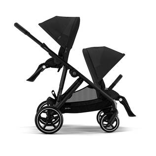 Cybex Gazelle S 2 sisarusrattaat kahdella istuinosalla v=C3=A4riss=C3=A4=
 Moon Black. - Sisarusrattaat - 522002703tup - 1