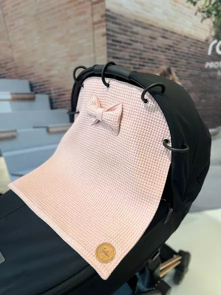 Vaunuverho JoiKu Rusetti Nudepink, vohvelikangas. - Vaunuverhot ja kiinnitysrenkaat - JOIVVRUNP - 1