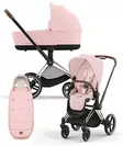 Cybex Priam 4 vaunut ja lämpöpussi Chrome/Brown, Peach Pink. - Lastenvaunut ja yhdistelmävaunut - 521002319YFMPP - 1