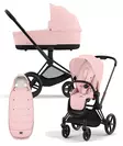 Cybex Priam 4 vaunut ja lämpöpussi Matt Black, Peach Pink. - Lastenvaunut ja yhdistelmävaunut - 521002331YFMPP - 1