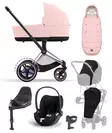 Cybex ePriam 4 starttipaketti Chrome Black, Peach Pink. - Lastenvaunut ja yhdistelmävaunut - 521002357STAbPP - 1