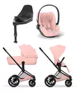 Cybex Priam Style starttipaketti Matt Black, Peach Pink. - Lastenvaunut ja yhdistelmävaunut - 526000211STAMBPP - 1